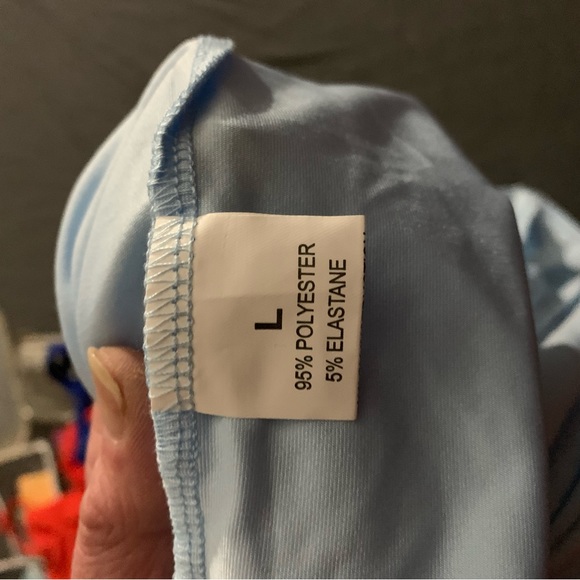 Light blue deep plunge short romper - Picture 7 of 7